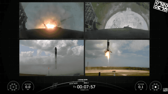 VIASAT-3 F3 side-booster landing