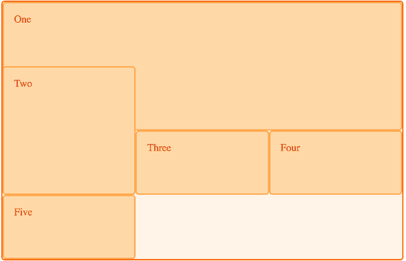 grid layout stacked items